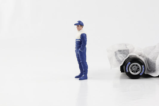 1:18 American Diorama F1 Figur Racing Legend 90s Fahrer A blauer Anzug Capi
