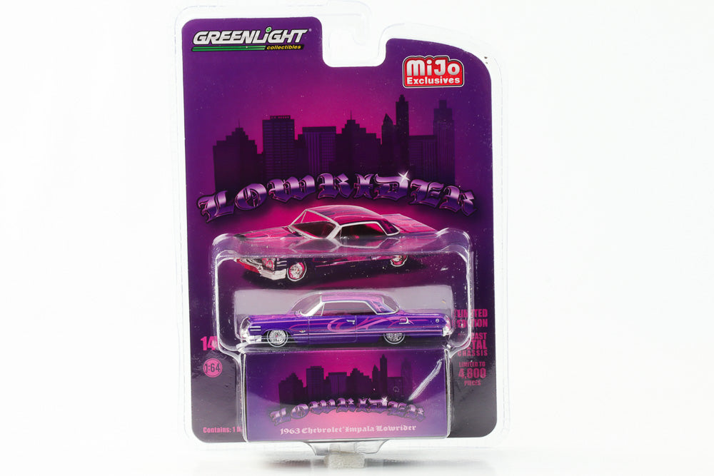 1:64 Lowrider 1963 Chevrolet Impala metallic lila Greenlight Mijo