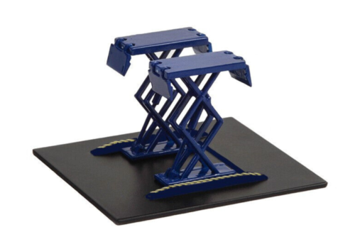 1:64 Doppel Scherenlift Hebebühne Douple Scissor Lifts blau Serie 1 Greenlight