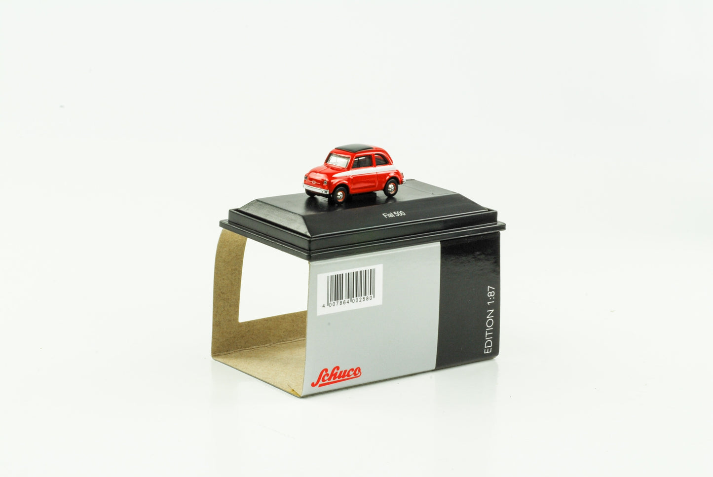 1:87 Fiat 500 rot mit weißen Streifen Schuco H0