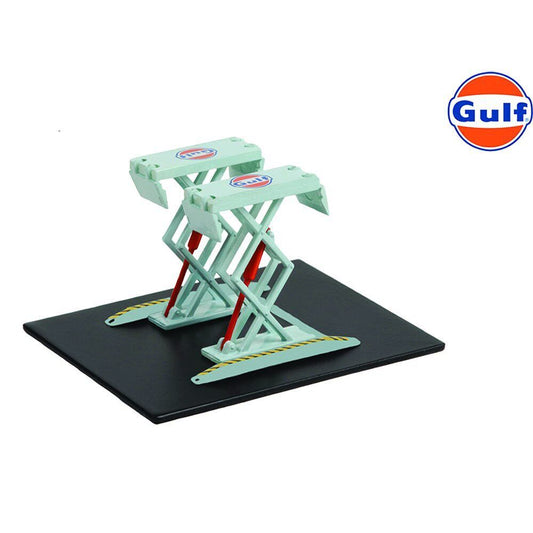 1:64 Gulf Doppel Scherenlift Hebebühne Douple Scissor Lifts hellblau Serie 1 Greenlight