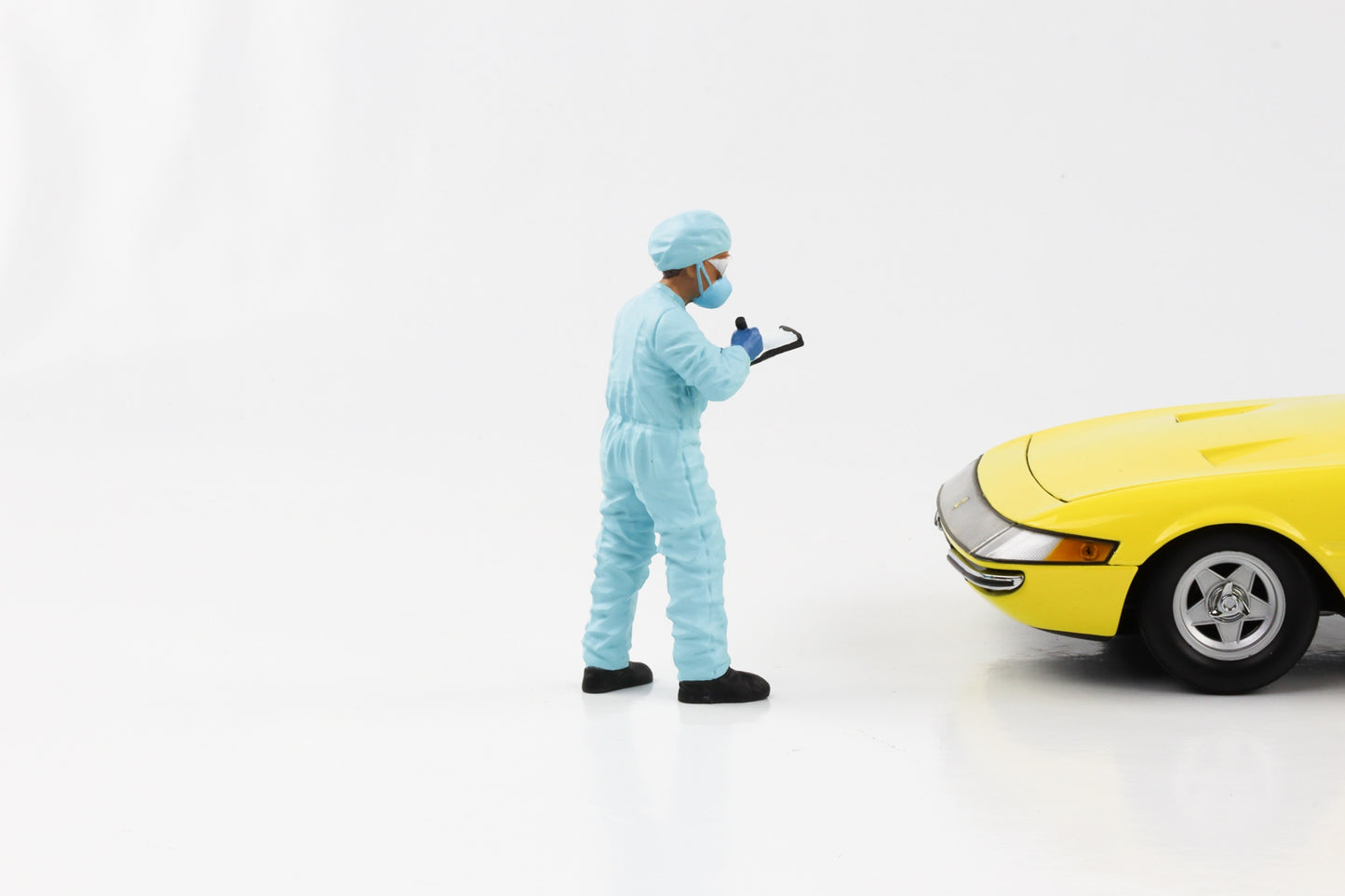1:18 Figur Hazmat Crew Prüfer mit Schutzanzug Pandemie American Diorama IV Figuren