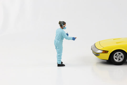 1:18 Figur Hazmat Crew Frau mit Schutzanzug Pandemie American Diorama II Figuren