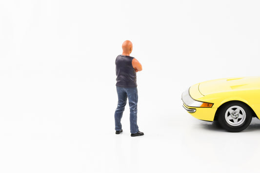 1:18 Figur Car Meet 3 Muskel-Mann mit Glatze und Tanktop American Diorama Figuren