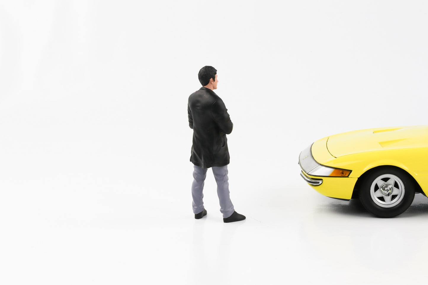 1:18 Figur Car Meet 3 Mann mit schwarzem Mantel American Diorama Figuren