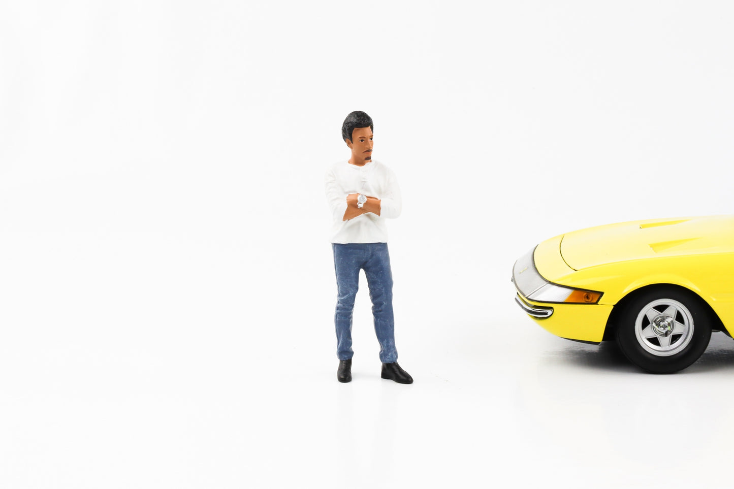 1:18 Figur Car Meet 3 Mann mit Schnurrbart American Diorama Figuren