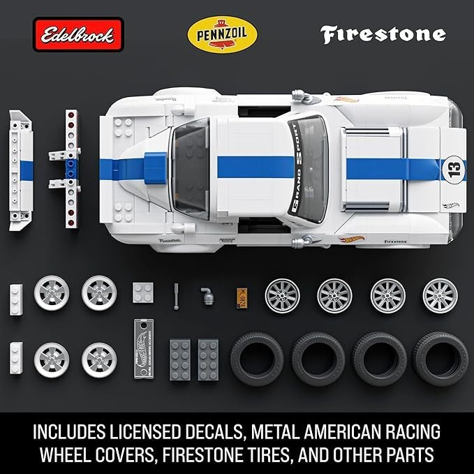 1:16 Hot Wheels Elite Mattel Brick Shop Serie Bauset Corvette Grand Sport 918 Teile