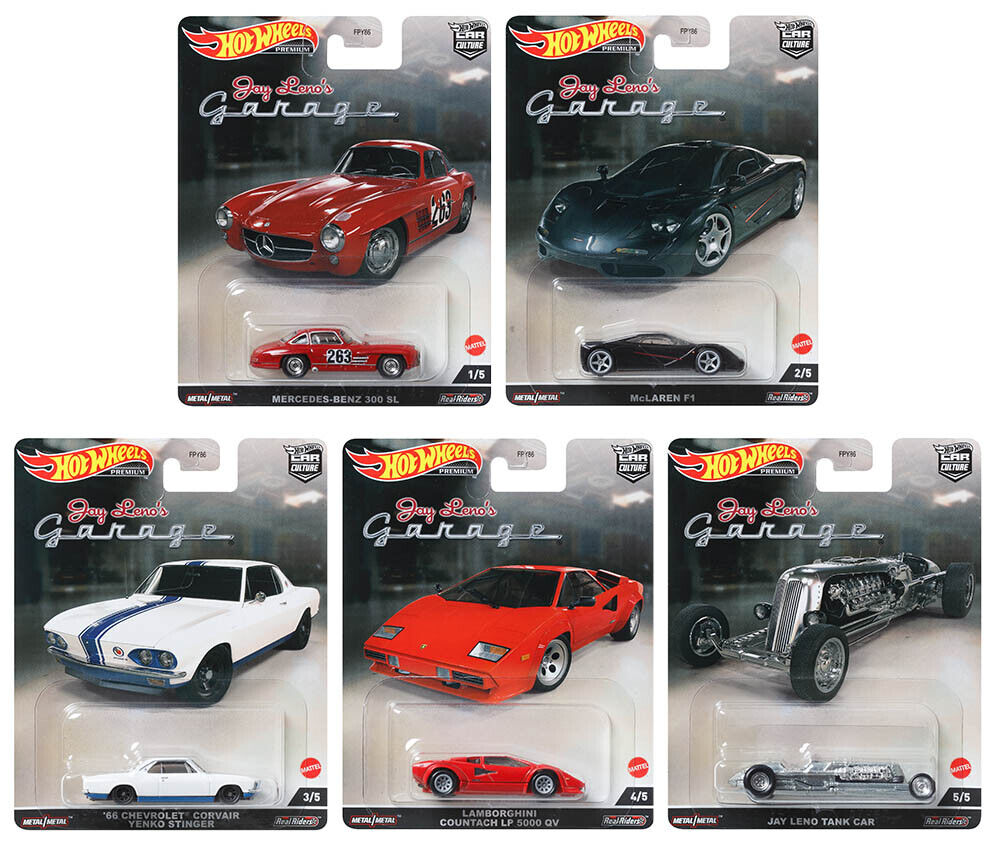 1:64 Juego de garaje de Jay Leno 5 modelos Premium Hot Wheels FPY86 - 978N