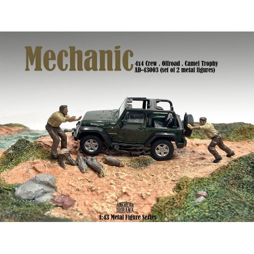 1:43 Figur Mechanic Crew 4x4 Offroad Camel Trophy Set 3 2pcs. American Diorama