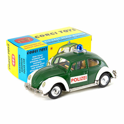 1:45 Corgi Toys VW Käfer Deutsche Polizei grün - Nr. 492 Repro