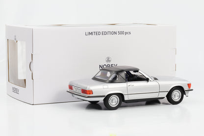 1:18 Mercedes-Benz 380 SL R107 con capote argento Norev 183725 limitata