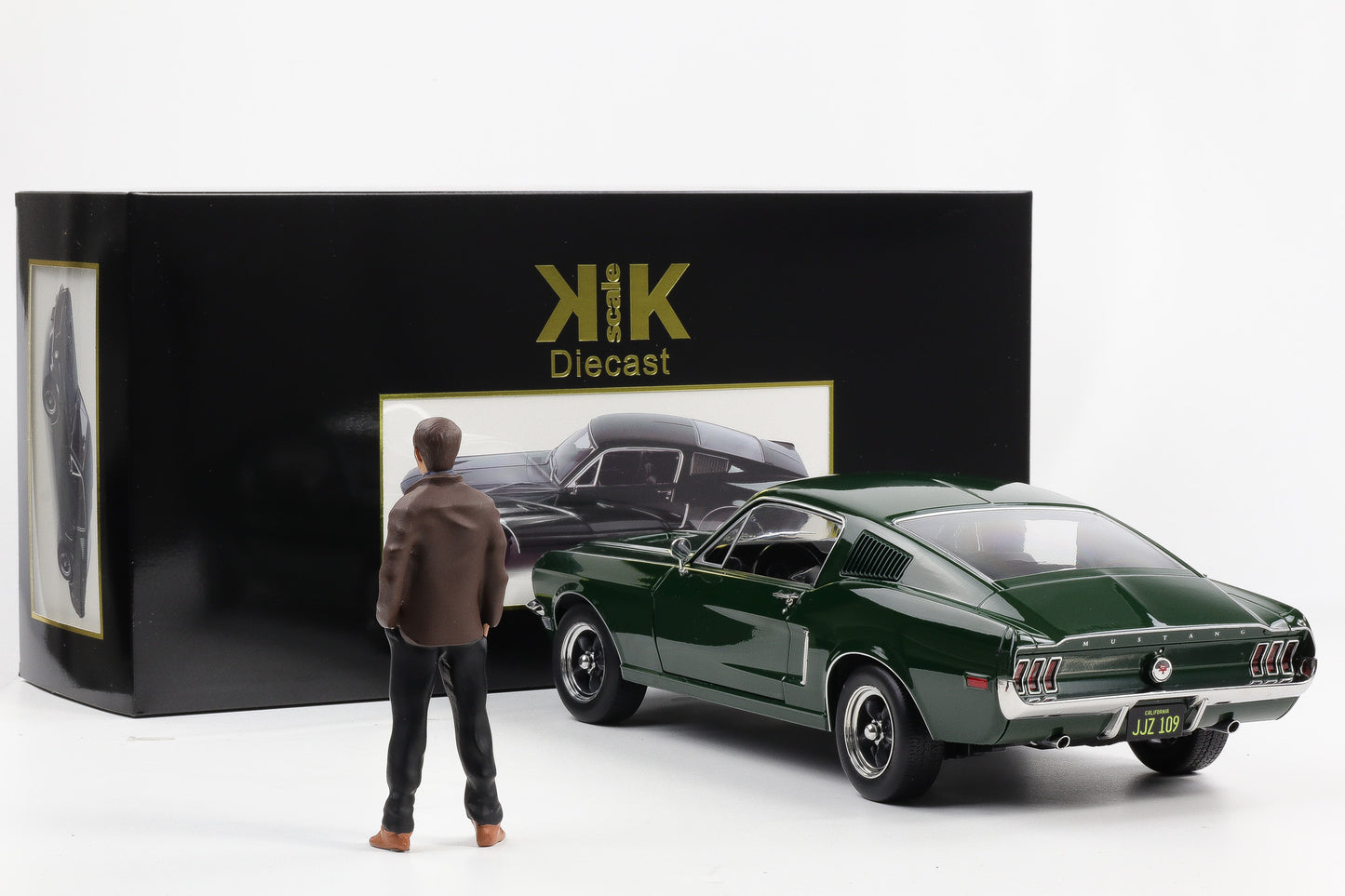 1:12 KK Scale Ford Mustang GT Fastback Bullitt 1968 mit Figur green Moviecar