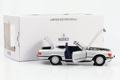 1:18 Mercedes-Benz 380 SL R107 con capote argento Norev 183725 limitata