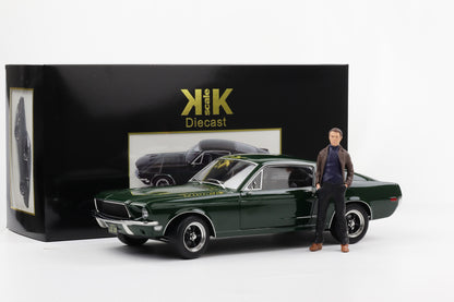 1:12 KK Scale Ford Mustang GT Fastback Bullitt 1968 mit Figur green Moviecar