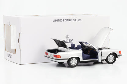 1:18 Mercedes-Benz 380 SL R107 con capote argento Norev 183725 limitata