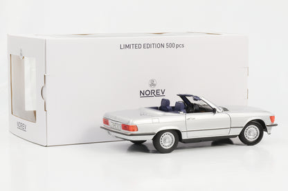 1:18 Mercedes-Benz 380 SL R107 con capote argento Norev 183725 limitata