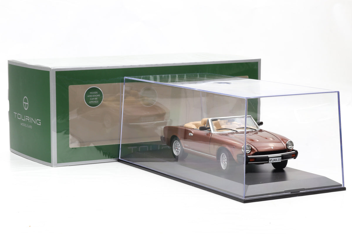 1:18 Fiat 124 Pininfarina Spidereuropa 1982 marrone chiaro Touring Modelcars + Vitrine