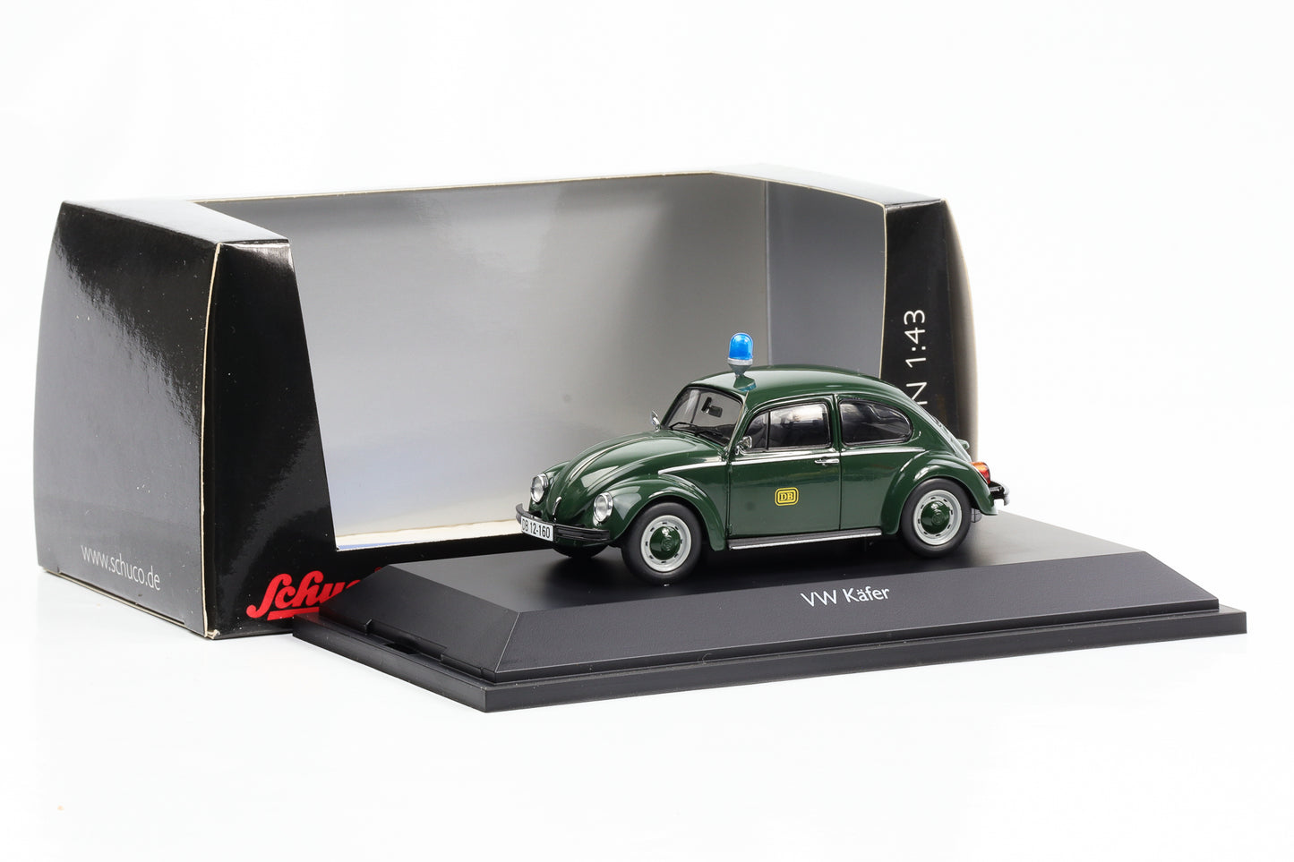 1:43 VW Beetle DB Railway Police verde escuro Schuco diecast