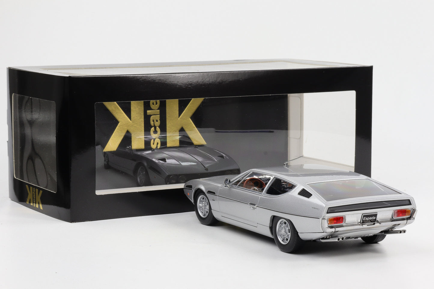 1:18 KK-Scale Lamborghini Espada S2 Coupe 1970 V12 Bertone silber diecast