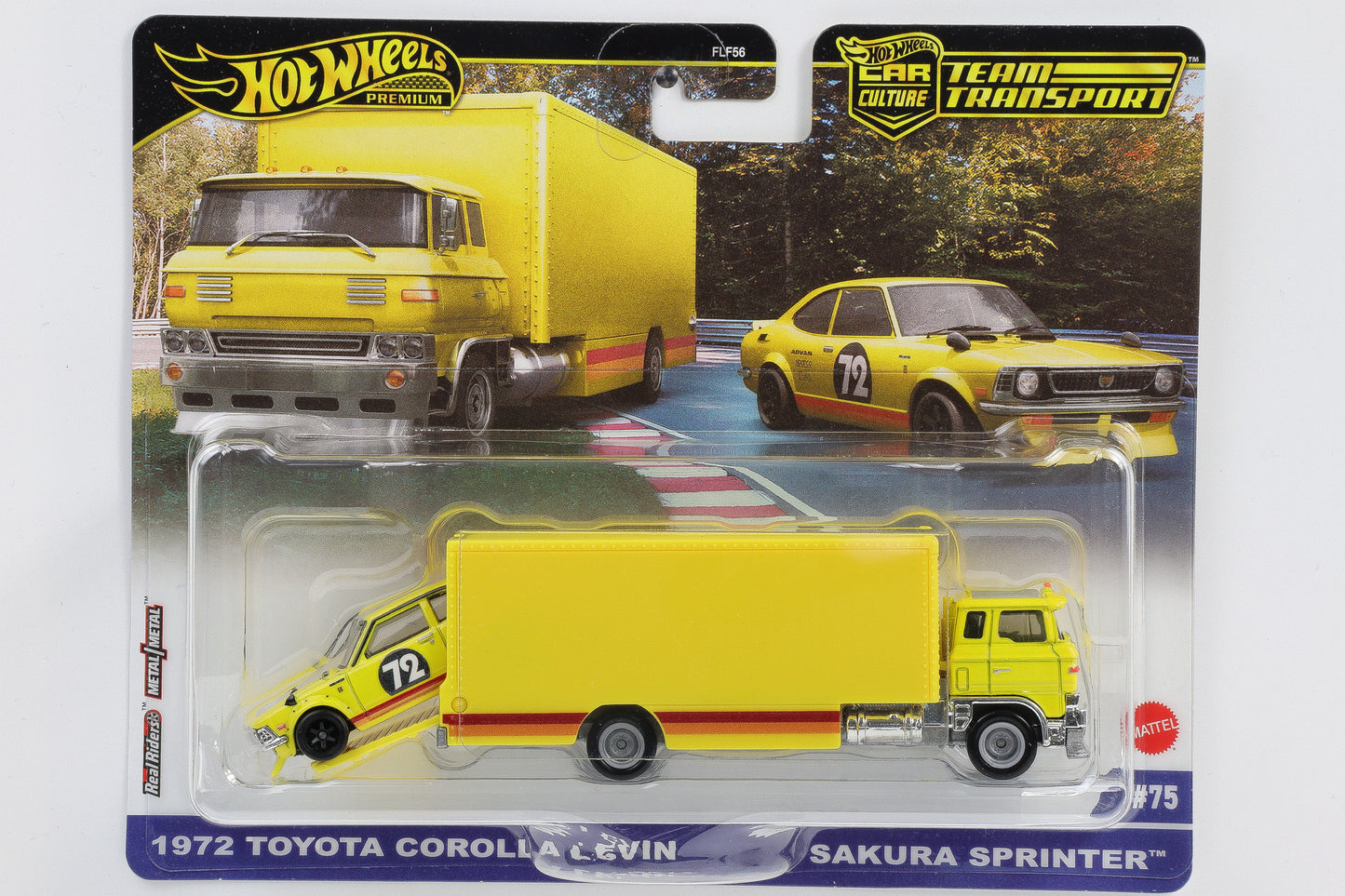 1:64 Hot Wheels Premium 1972 Toyota Corolla Levin + Sakura Sprinter Car Culture #75
