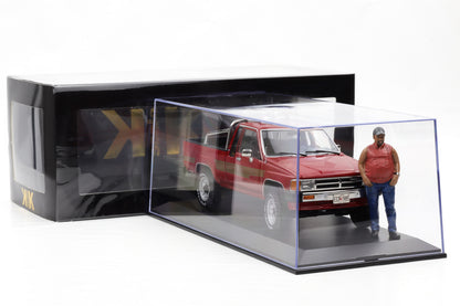 1:18 Toyota Hilux SR5 Truck Xtra Cab 4x4 1985 rot + Figur + Vitrine KK Scale
