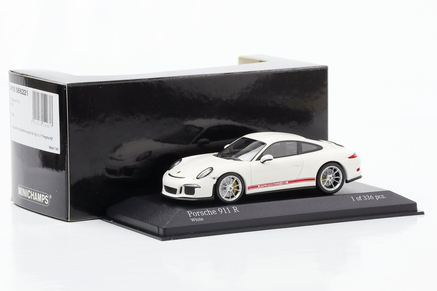 1:43 Porsche 911 991 R white font red Minichamps