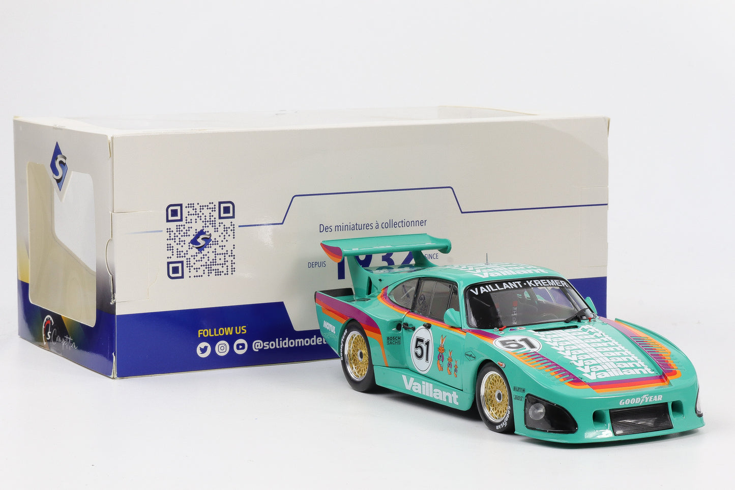 1:18 Solido Porsche 935 Kremer K3 #52 Vaillant DRM 1977 Wollek diecast S1807205