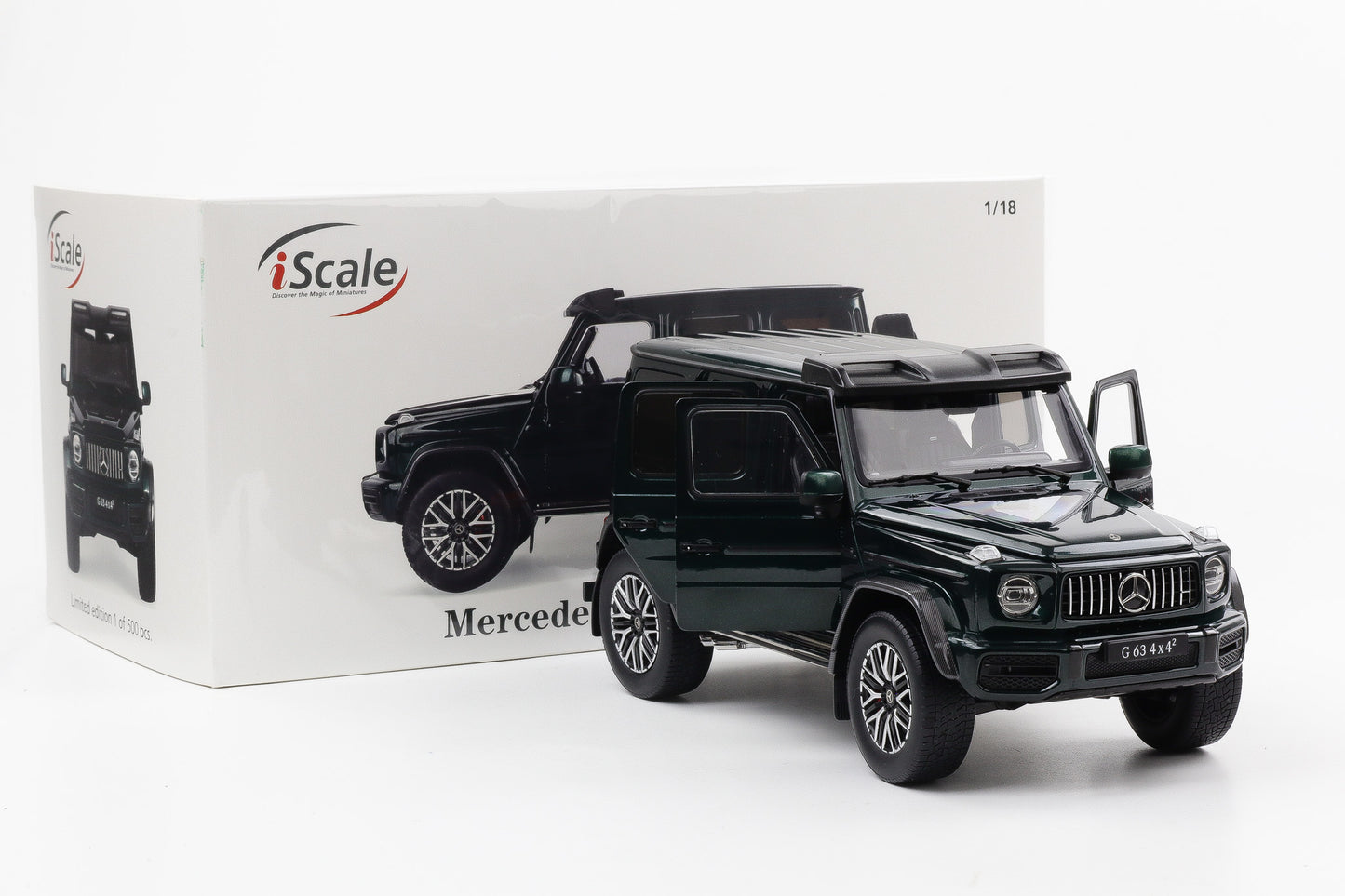1:18 Mercedes-Benz AMG G63 W463 4x4 2022 smaragdgrün metallic iScale 500 Stk.