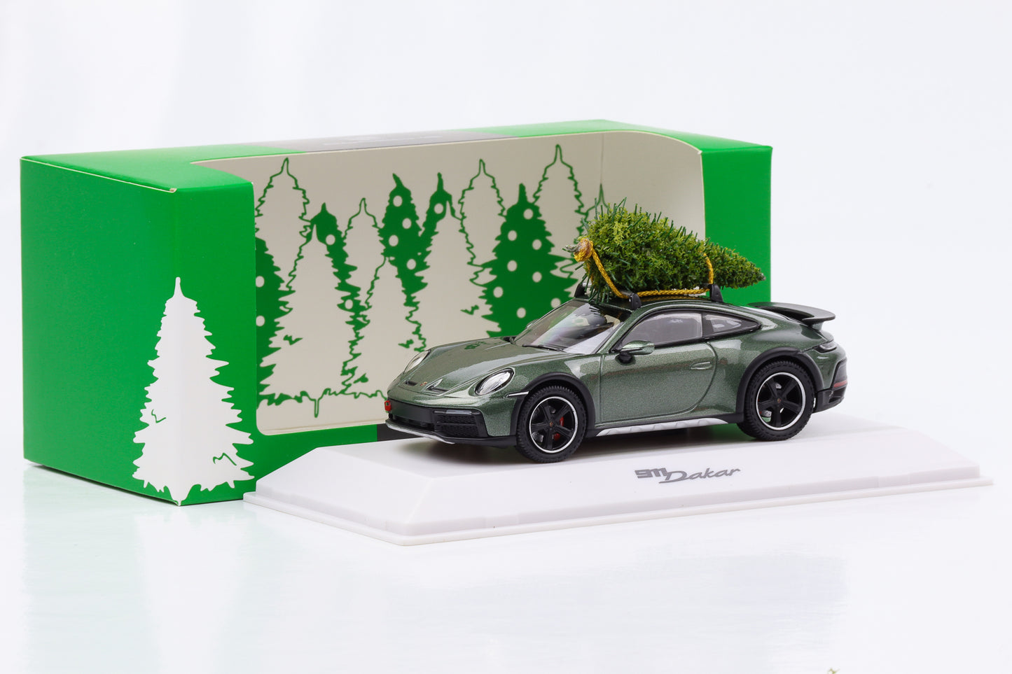 1:43 保时捷 911 992 达喀尔 Coupe 圣诞节 2023 绿色 Spark WAP 经销商