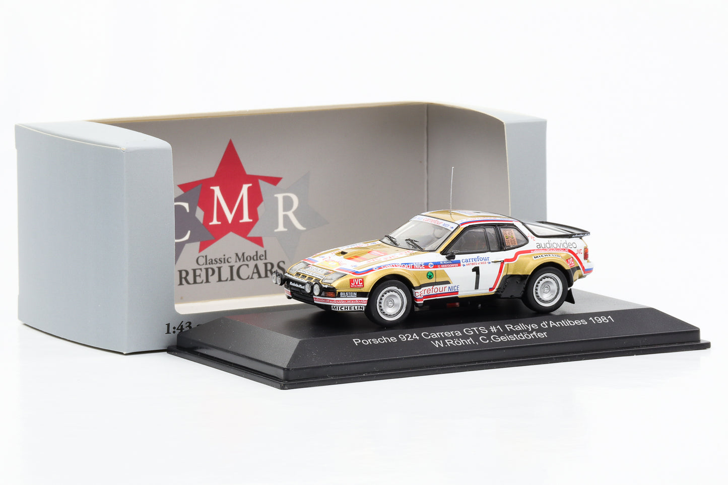 1:43 بورش 924 كاريرا GTS #1 رالي دانتيب 1981 Röhrl Geistdörfer CMR diecast