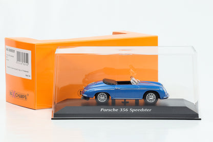 1:43 بورشه 356 سبيدستر 1956 باللون الأزرق المعدني Maxichamps Minichamps