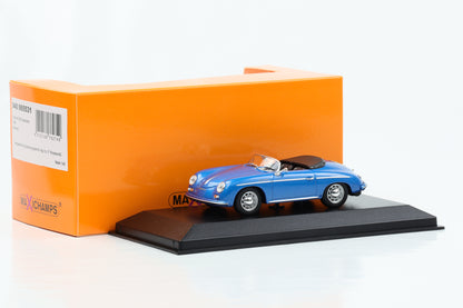 1:43 بورشه 356 سبيدستر 1956 باللون الأزرق المعدني Maxichamps Minichamps