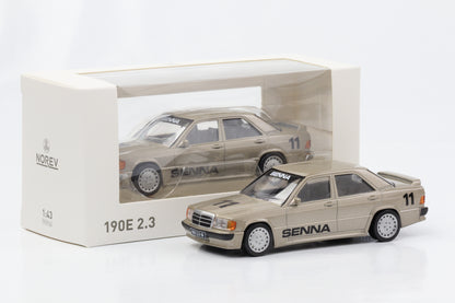 1:43 Mercedes-Benz 190E 2.3-16 W201 Senna #11 bege metálico Norev Jet Car