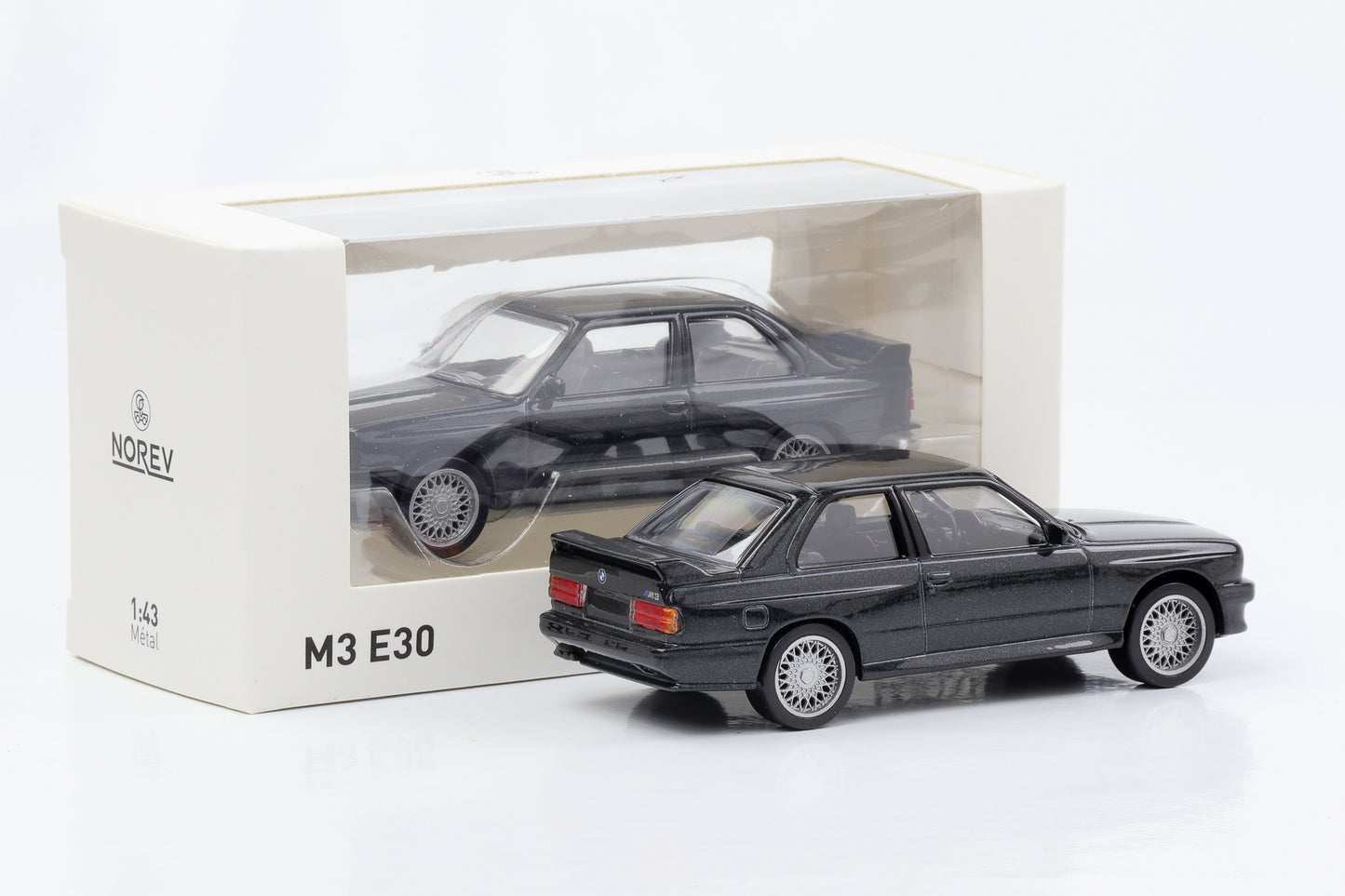 1:43 BMW M3 E30 1986 黑色金属 Norev Jet 汽车压铸