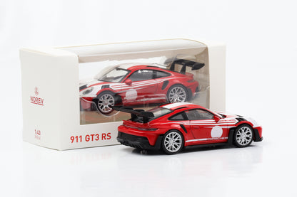 1:43 بورش 911 992 GT3 RS 2022 أحمر أبيض جيت كار نوريف