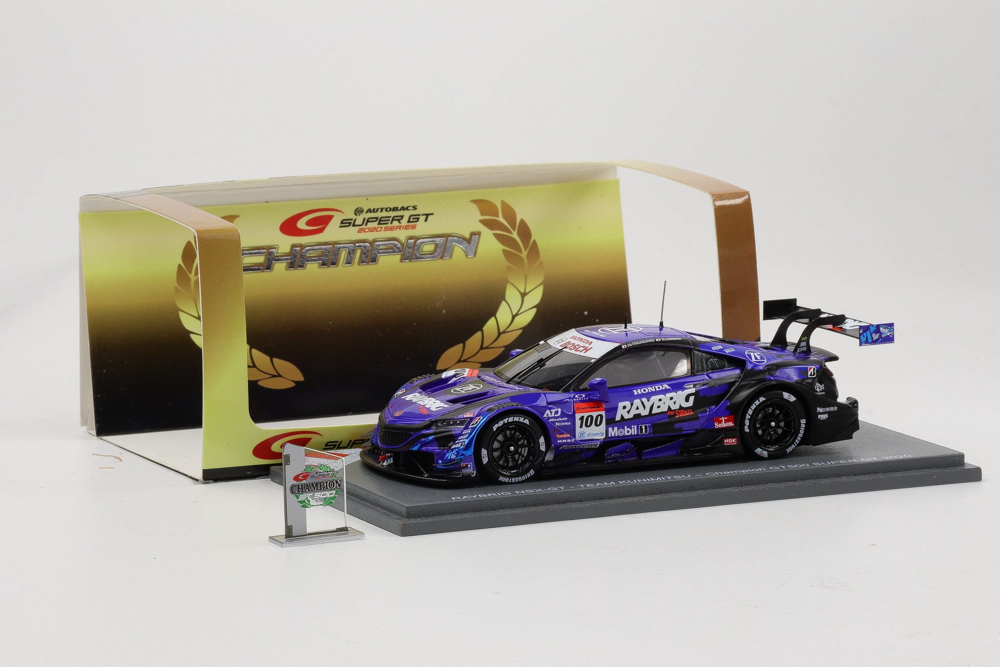 海外個人輸入 1:43 Spark GT500 Champion Kunimitsu Team #100 NSX-GT Raybrig レーシングカー