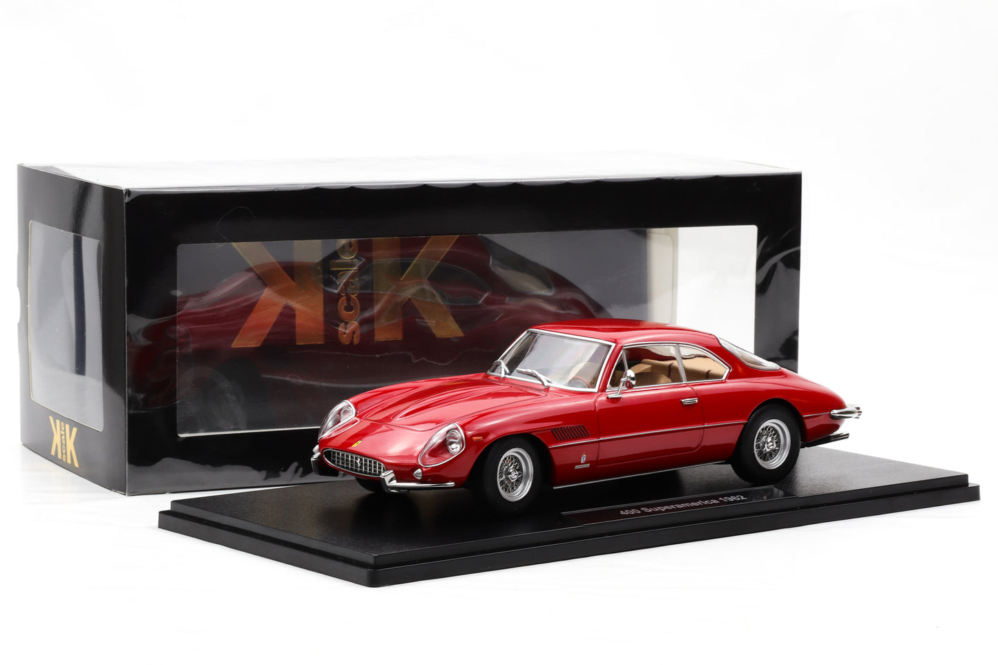 1:18 Ferrari 400 Superamerica Coupe Pininfarina 1962 rot KK Scale + Vitrine