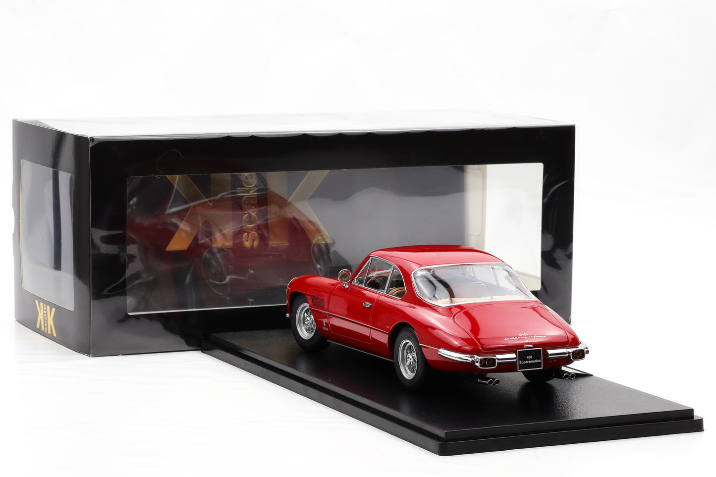 1:18 Ferrari 400 Superamerica Coupe Pininfarina 1962 rot KK Scale + Vitrine