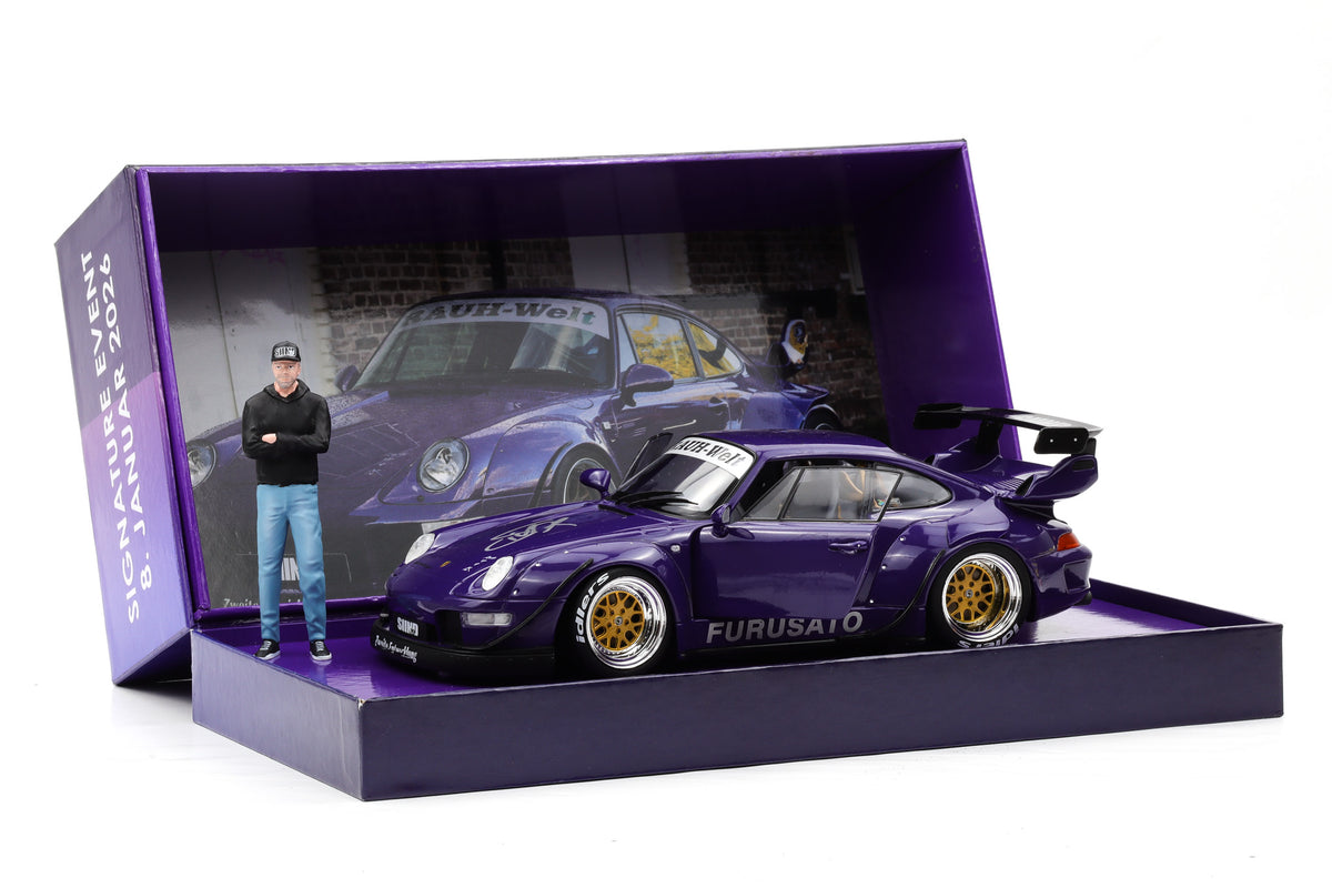1:18 Porsche 911 993 RWB Rauh-Welt Furusato Sidney Signature Edition + Figur