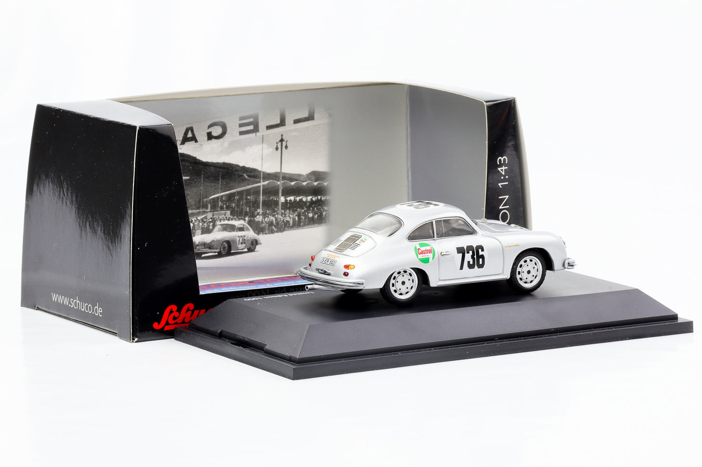 1:43 保时捷 356 A Carrera GT #736 加拉加斯 1958 第一名 GT 级 Schuco 压铸