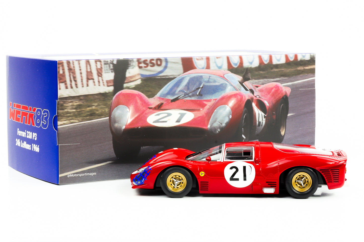1:18 Ferrari 330 P3 Coupe #21 Bandini, Guichet 24h Le Mans 1966 WERK83 fundido