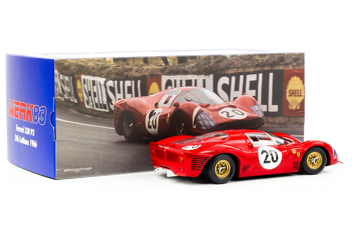 1:18 Ferrari 330 P3 Coupé #20 Scarfiotti, Parkes 24 小时勒芒 1966 WERK83 压铸