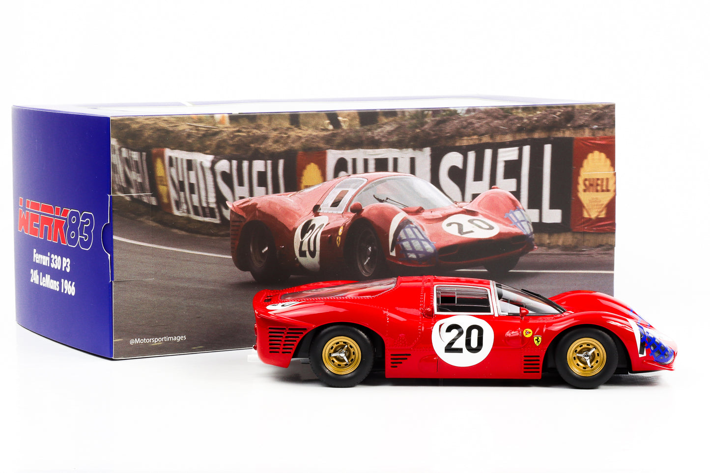 1:18 Ferrari 330 P3 Coupé #20 Scarfiotti, Parkes 24h Le Mans 1966 WERK83 fundido
