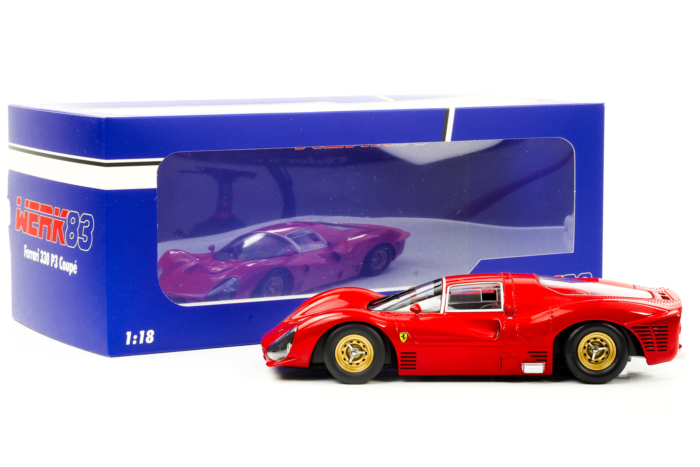 1:18 Ferrari 330 P3 Coupé 普通车身版 1966 红色 WERK83 压铸