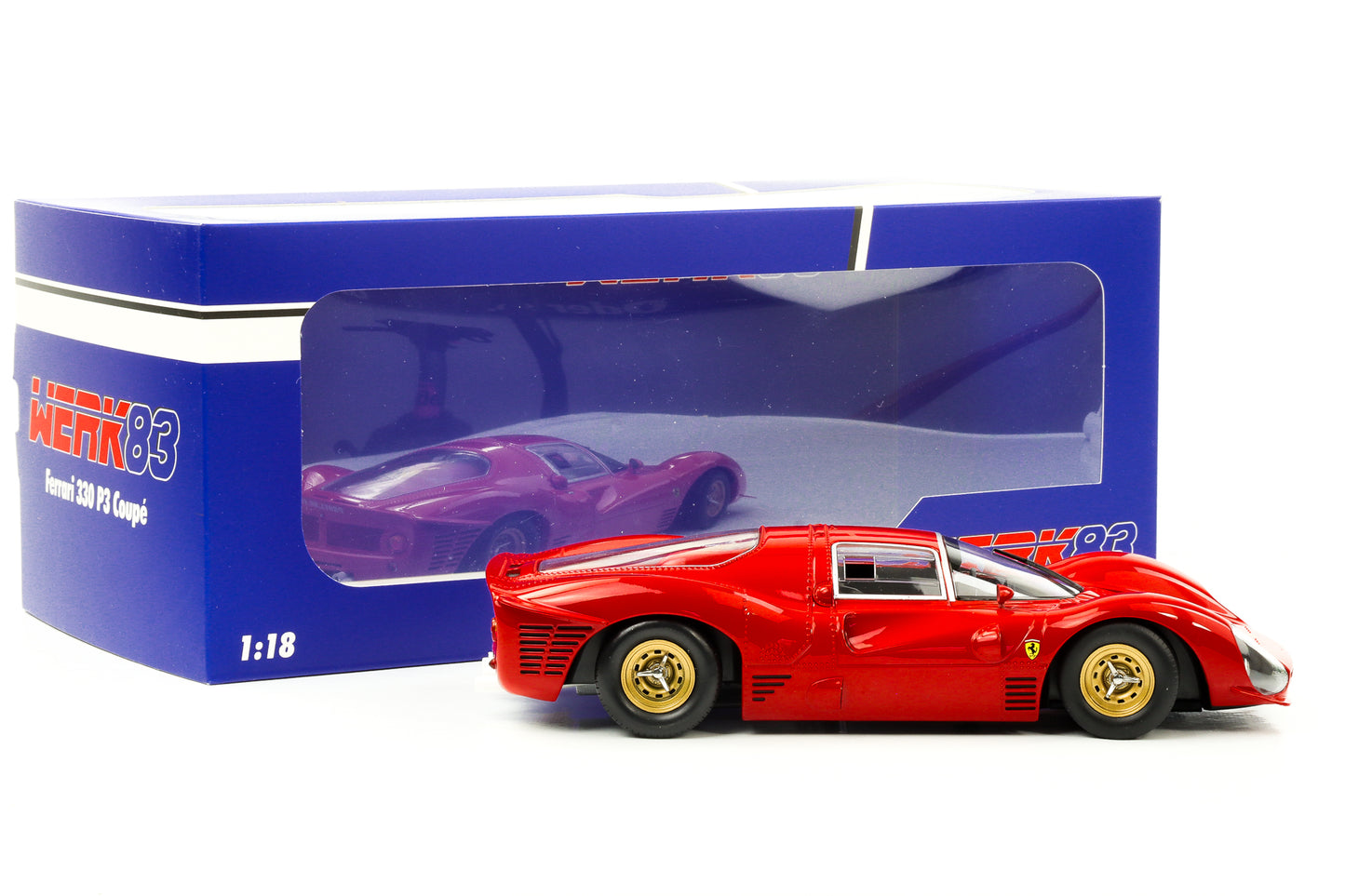 1:18 Ferrari 330 P3 Coupé 普通车身版 1966 红色 WERK83 压铸