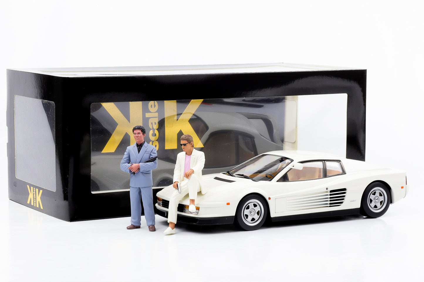 1:18 Ferrari Testarossa US 1984 mit Figur Sonny Tubbs Miami Vice Movie KK-Scale