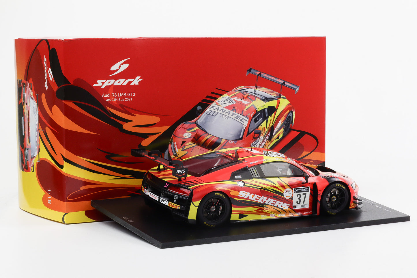 1:18 Spark Audi R8 LMS GT3 #37, 4th 24h Spa 2021 18SB033 1/300 pcs