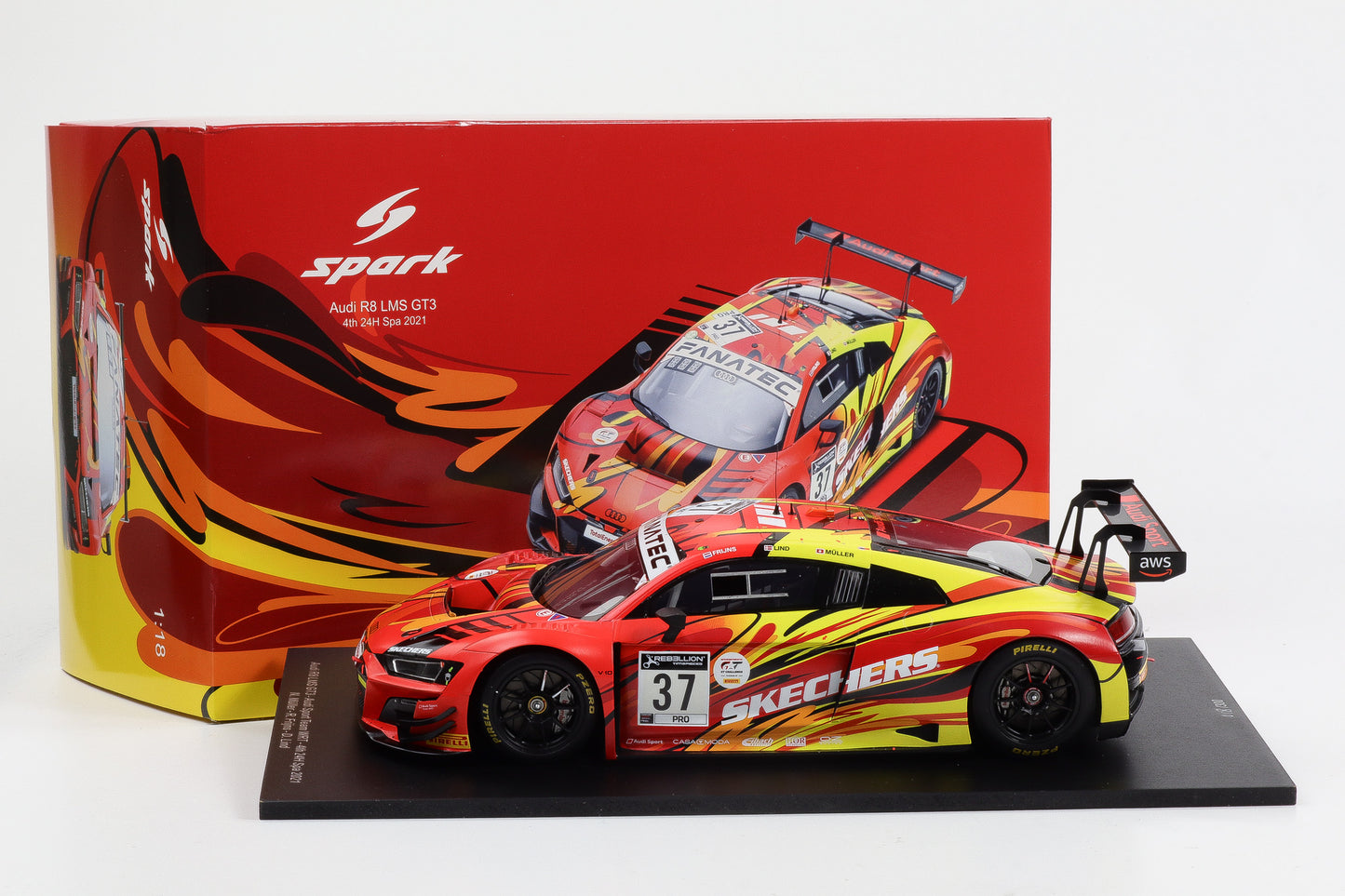 1:18 Spark Audi R8 LMS GT3 #37, 4th 24h Spa 2021 18SB033 1/300 pcs