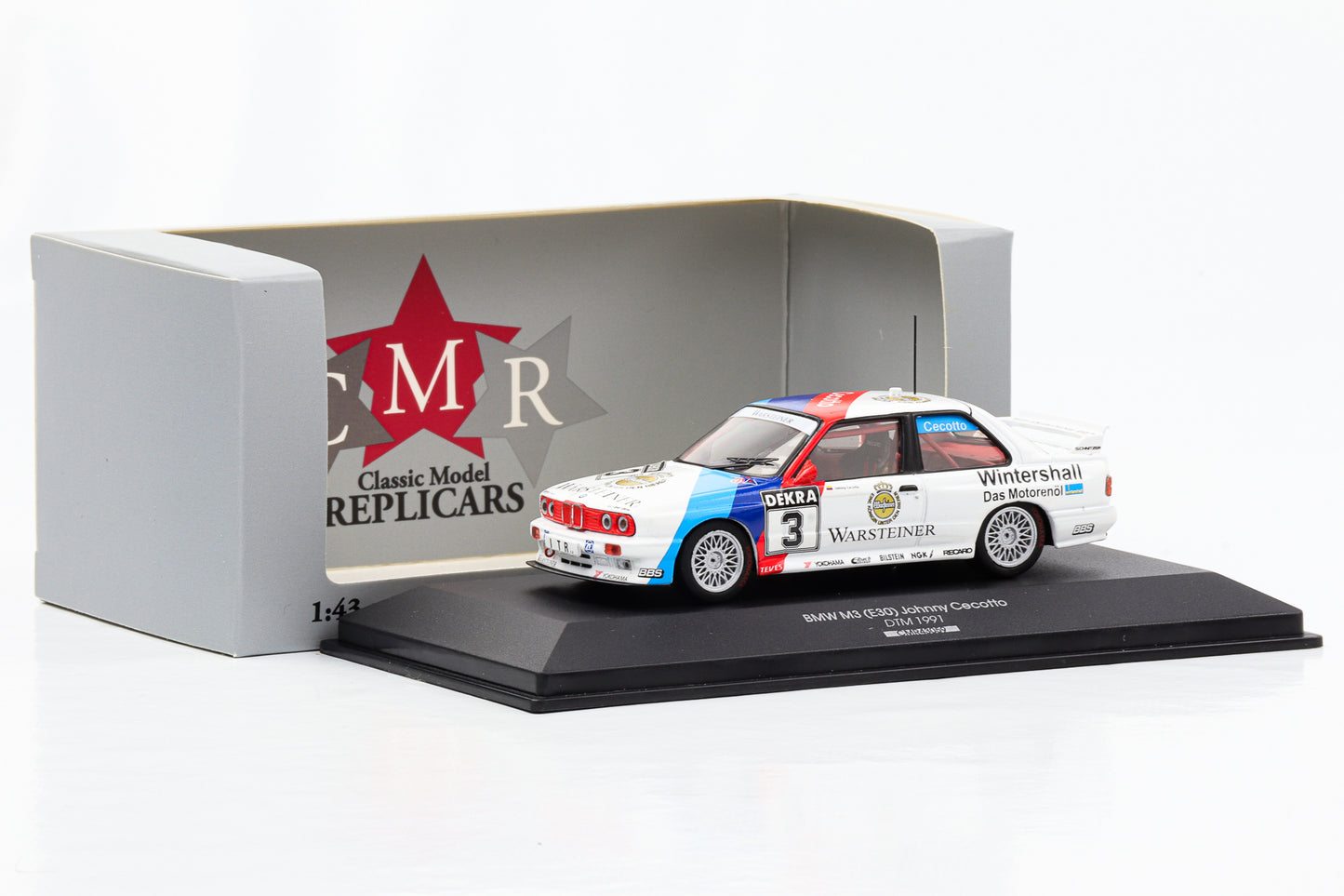 1:43 BMW M3 E30 Sport Evolution #3 DTM 1991 约翰尼·塞科托 CMR