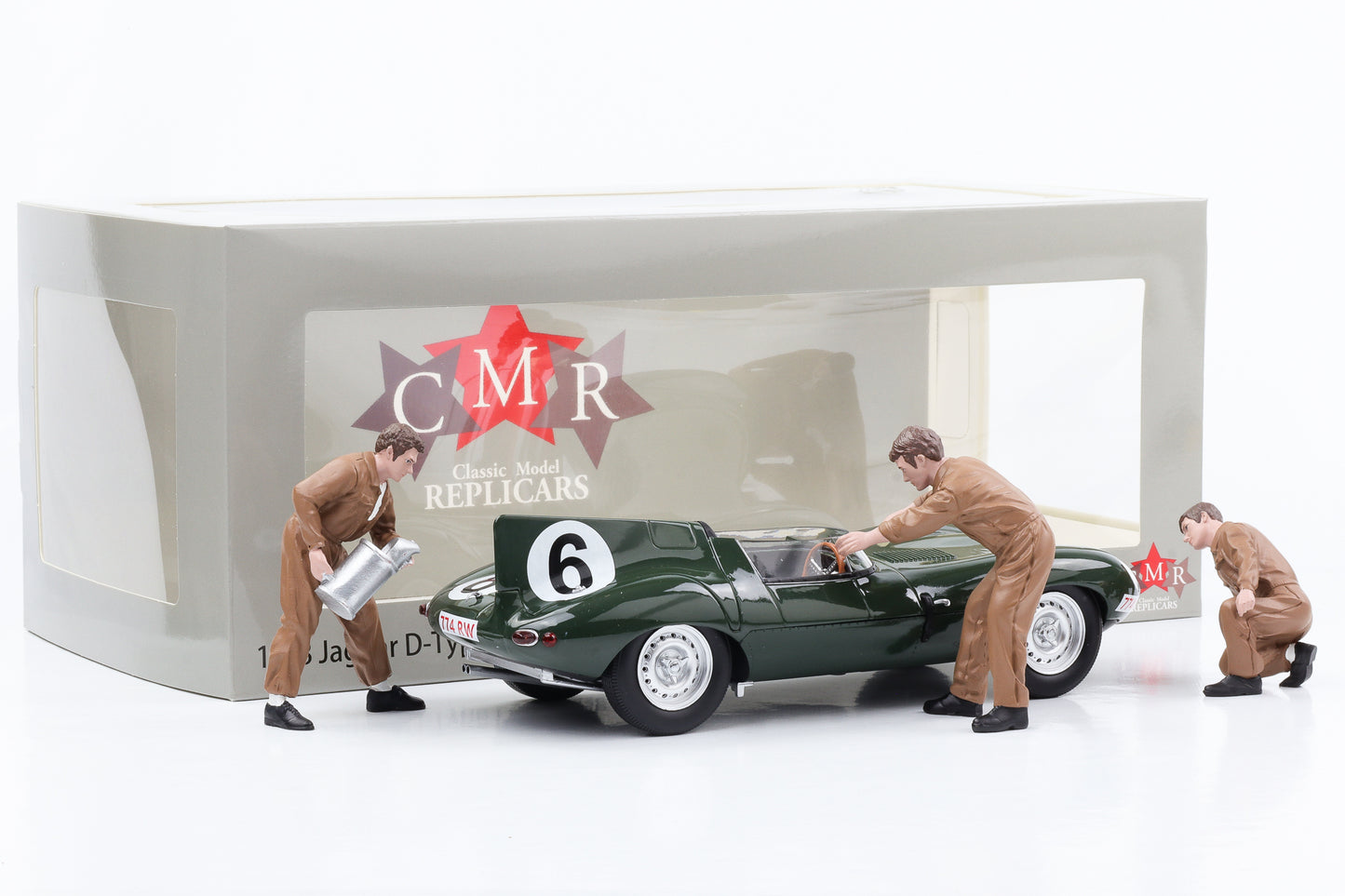 1:18 Jaguar D-Type Winner 24H Le Mans 1955 Hawthorn Mechaniker Set CMR